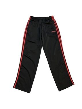 Adidas Essentials Sweatpants Men's Small Black Red Stripes Tricot Track Pants